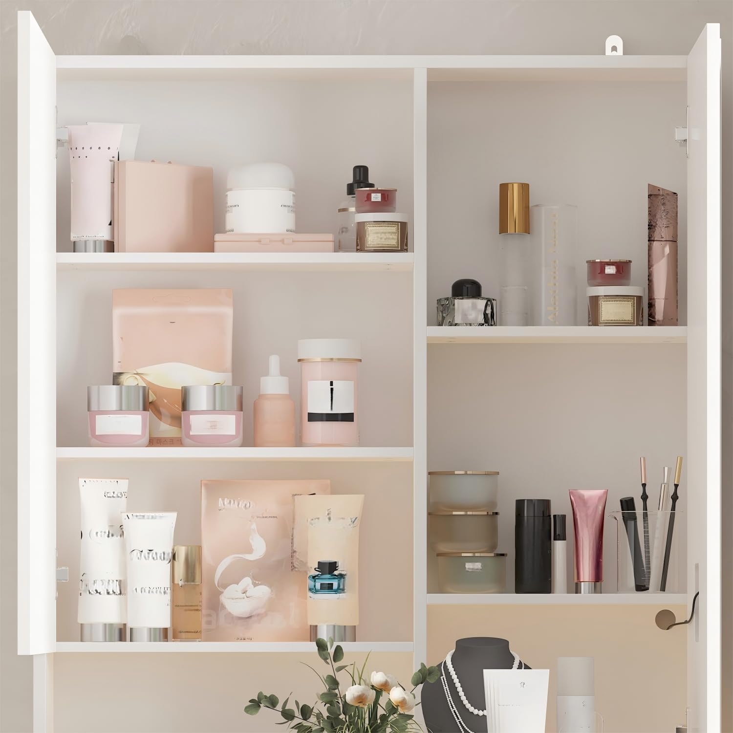 Vanity Desk with Mirror and Lights