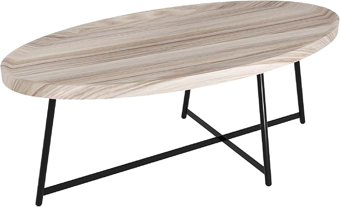 Oval Coffee Table with Metal Legs