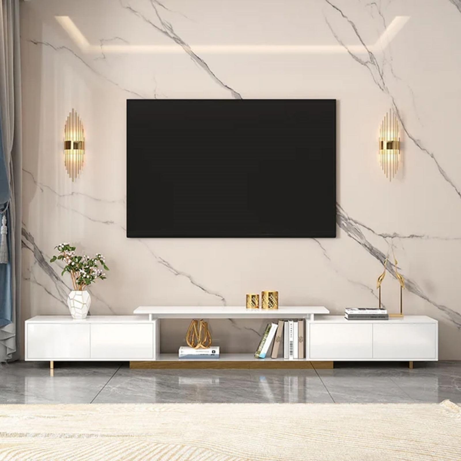 Extendable TV Stand with Drawers