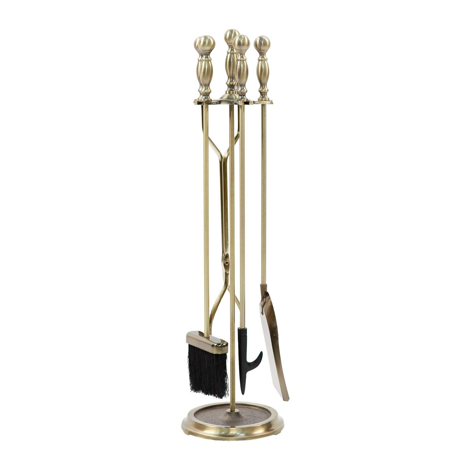 5-Piece Fireplace Tool Set with Stand