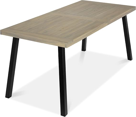 Acacia Wood Dining Table 6-Person Rectangular