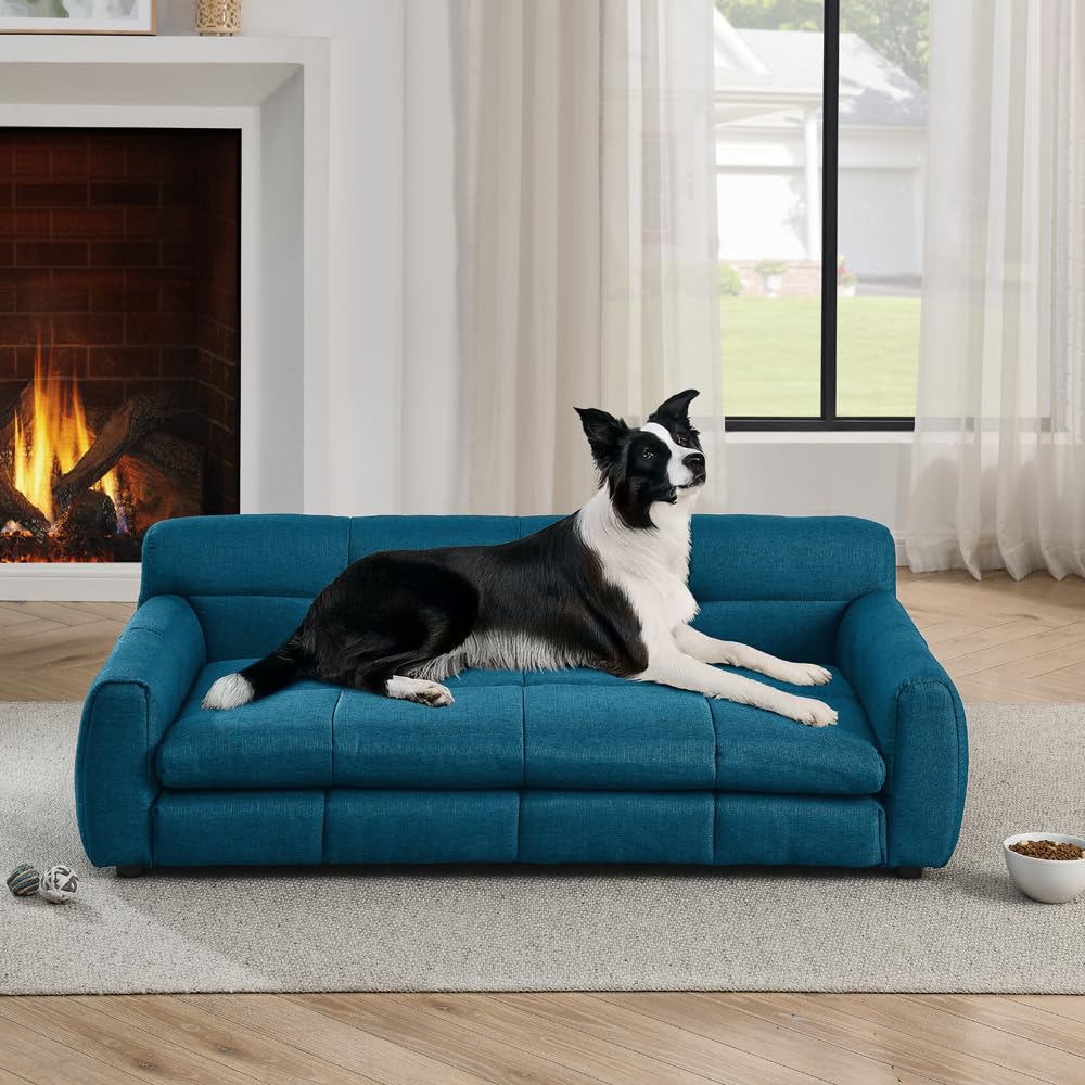 Modern Dog Sofa Bed with Armrests and Backrest