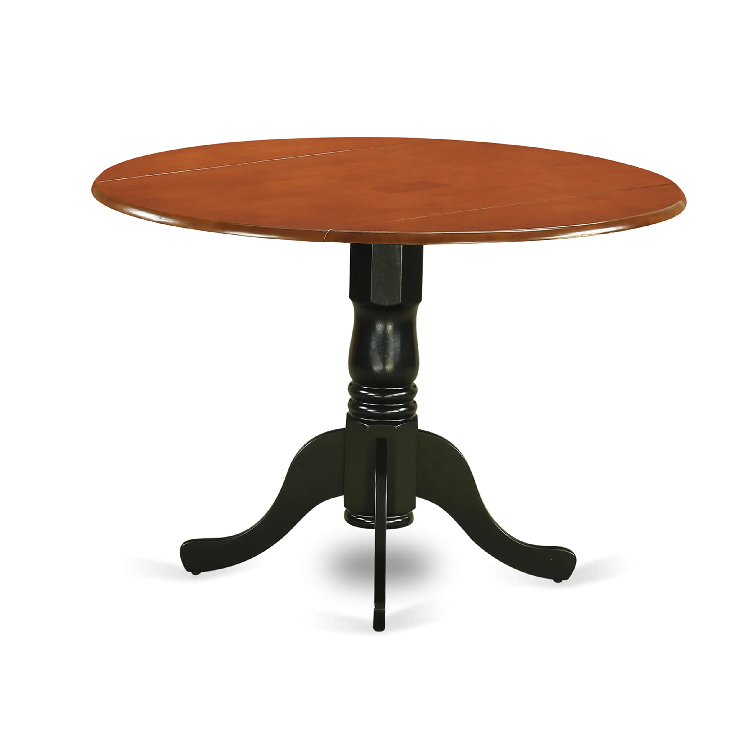 3-Piece Round Dining Table Set with Drop Leaf