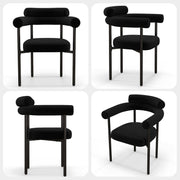 Black Dining Chairs Set of 4 with Arms