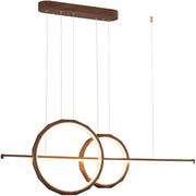 43" Farmhouse Pendant Light with Walnut Wood Finish