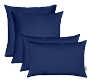 Set of 4 Indoor Outdoor Decorative Throw Pillows - Navy Blue