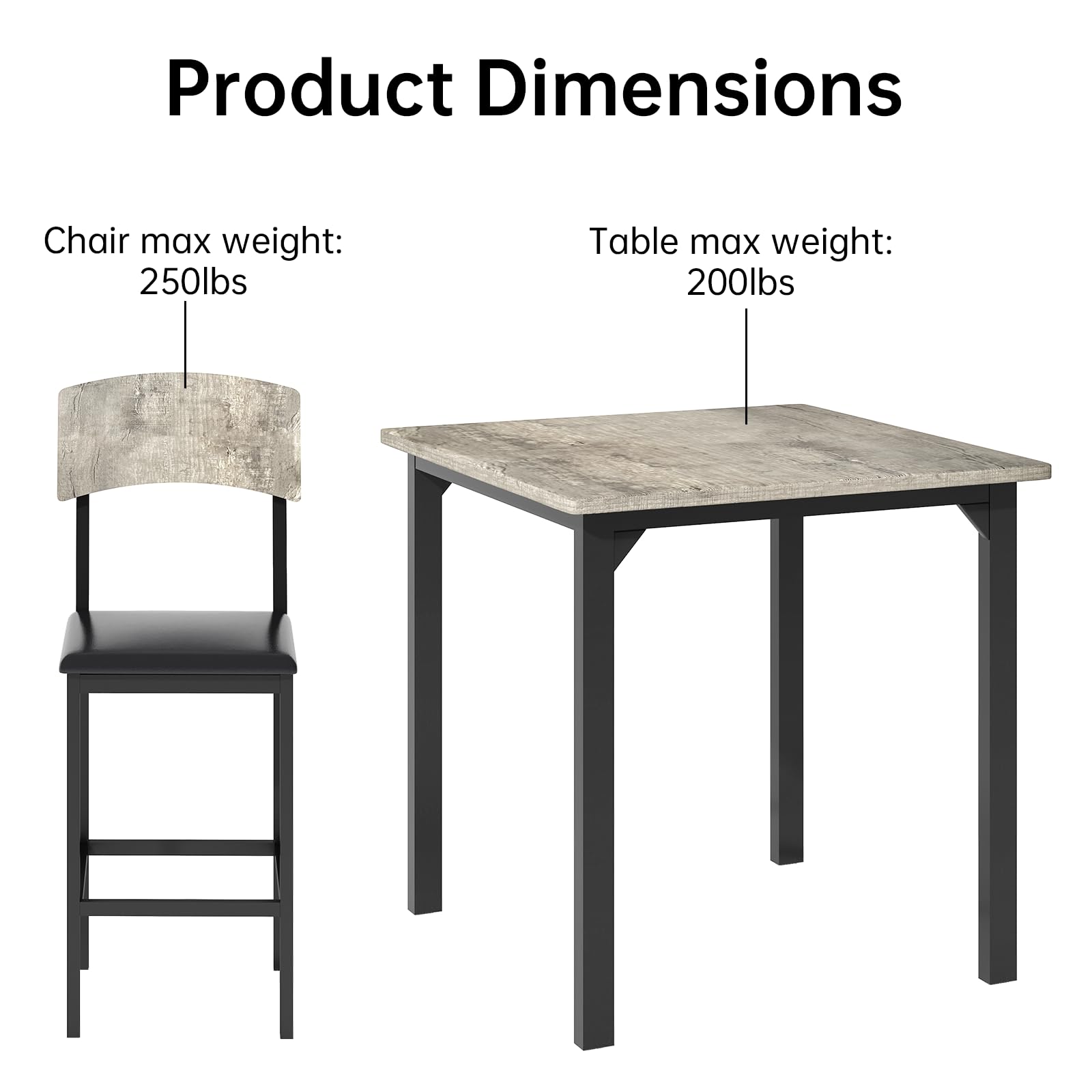 5-Piece Counter Height Dining Set with Upholstered Chairs