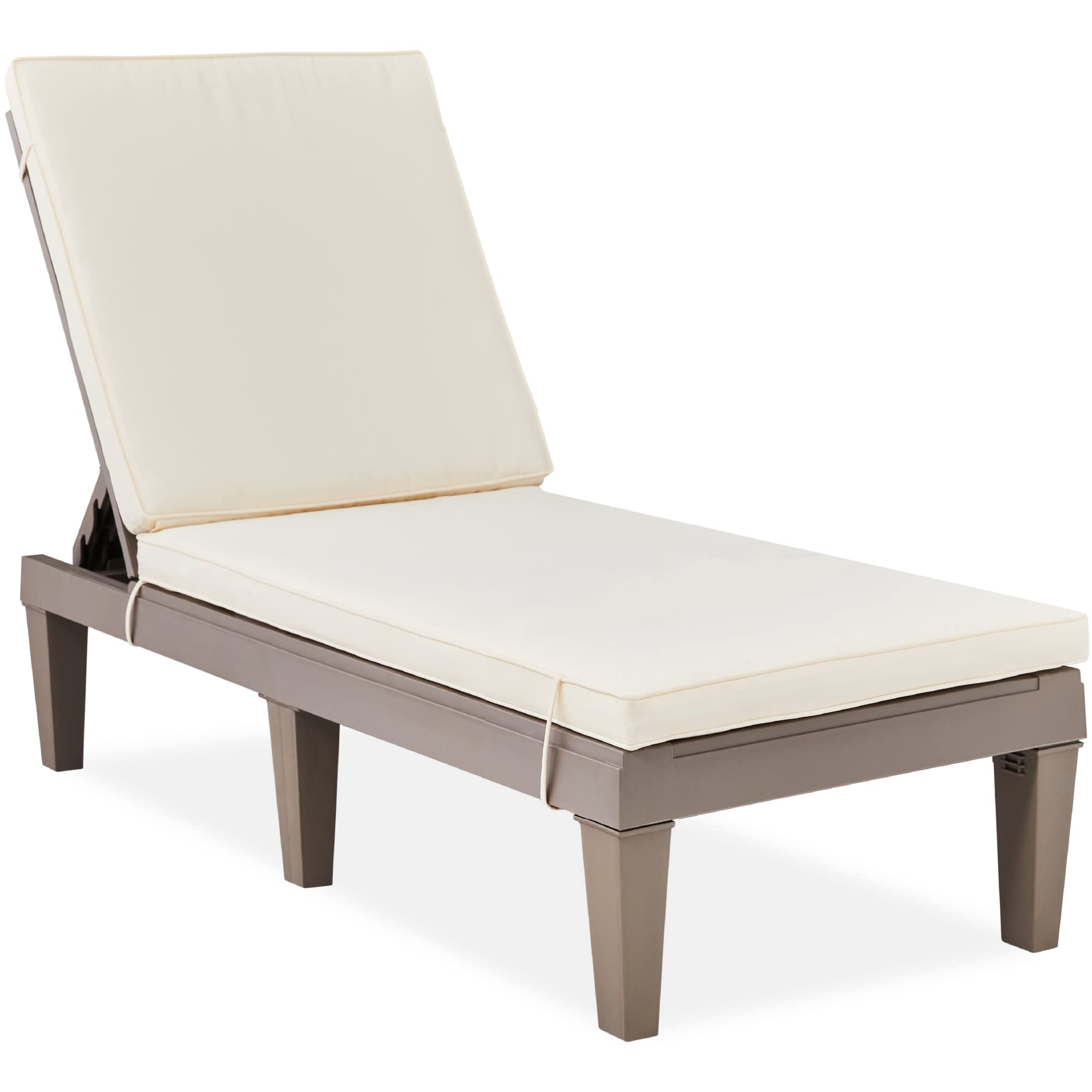 Outdoor Lounge Chair with Adjustable Backrest and Cushion