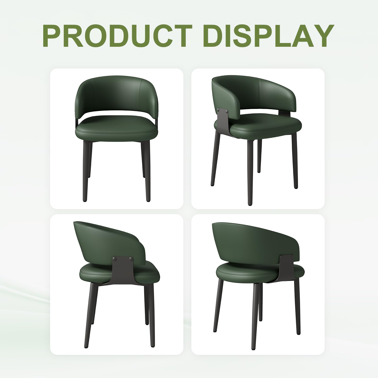 Modern Faux Leather Dining Chairs Set of 2