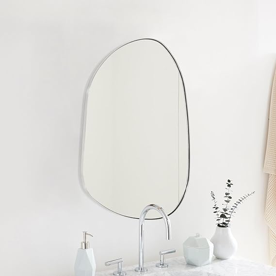 Irregular Wall Mirror Matt Black 36x26
