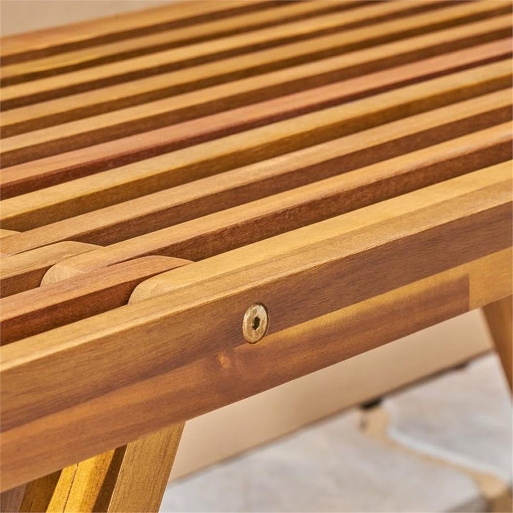 Outdoor Acacia Wood Bench with Teak Finish