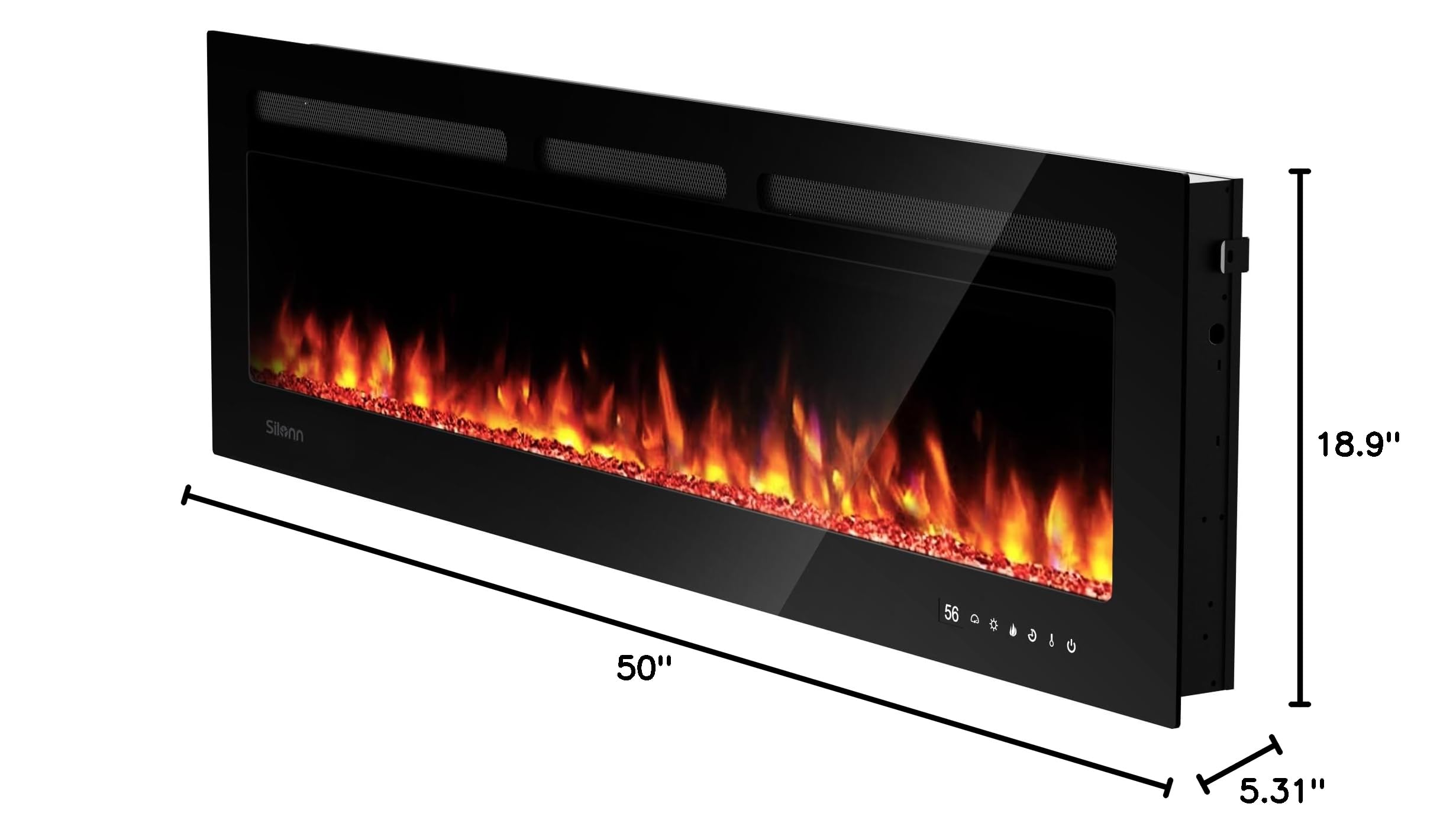 50" Smart Electric Fireplace Heater with App Control