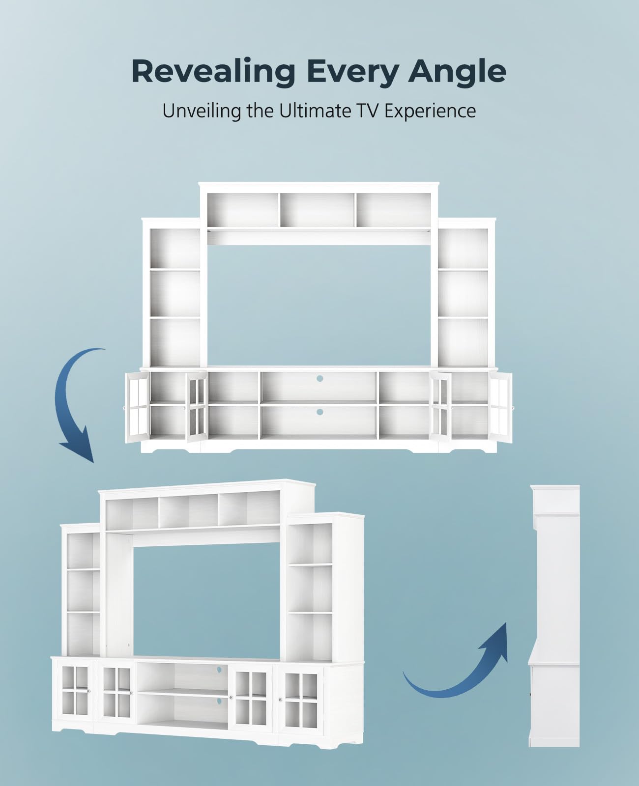 Large Wall Unit Entertainment Center with Storage