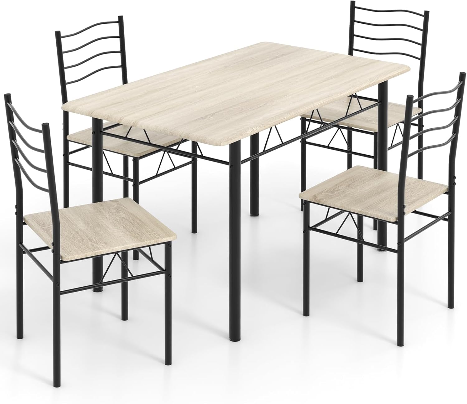 5-Piece Dining Table Set with 4 Chairs