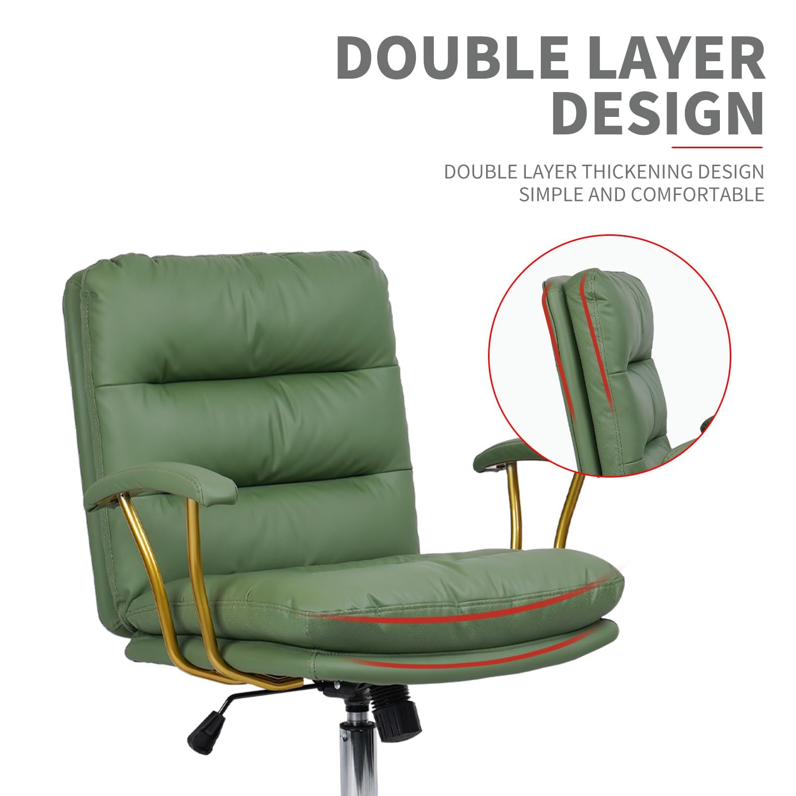 Ergonomic Office Chair with Wheels and Arms