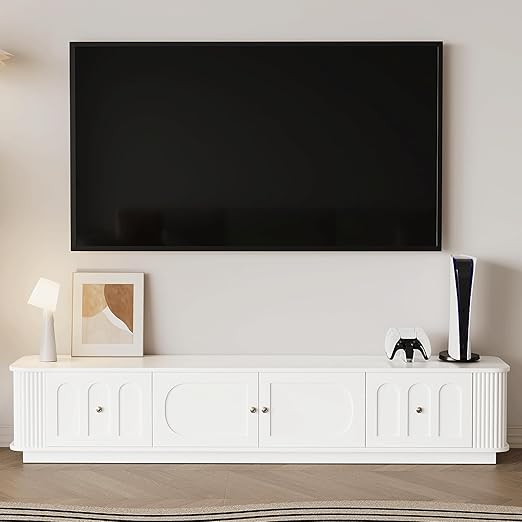 Extendable TV Stand for 67-90 Inch TVs with Storage Cabinets