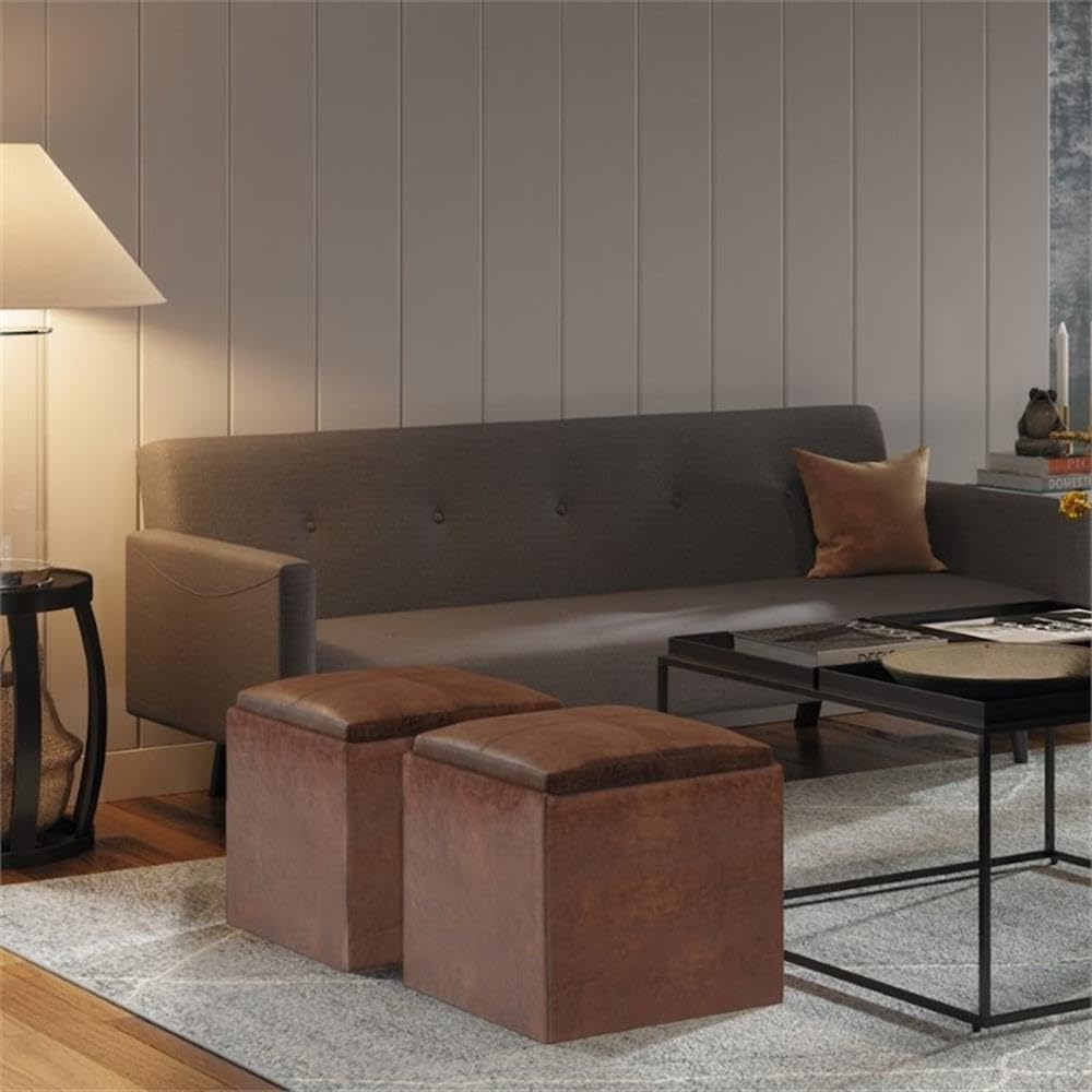 Cube Storage Ottoman with Tray