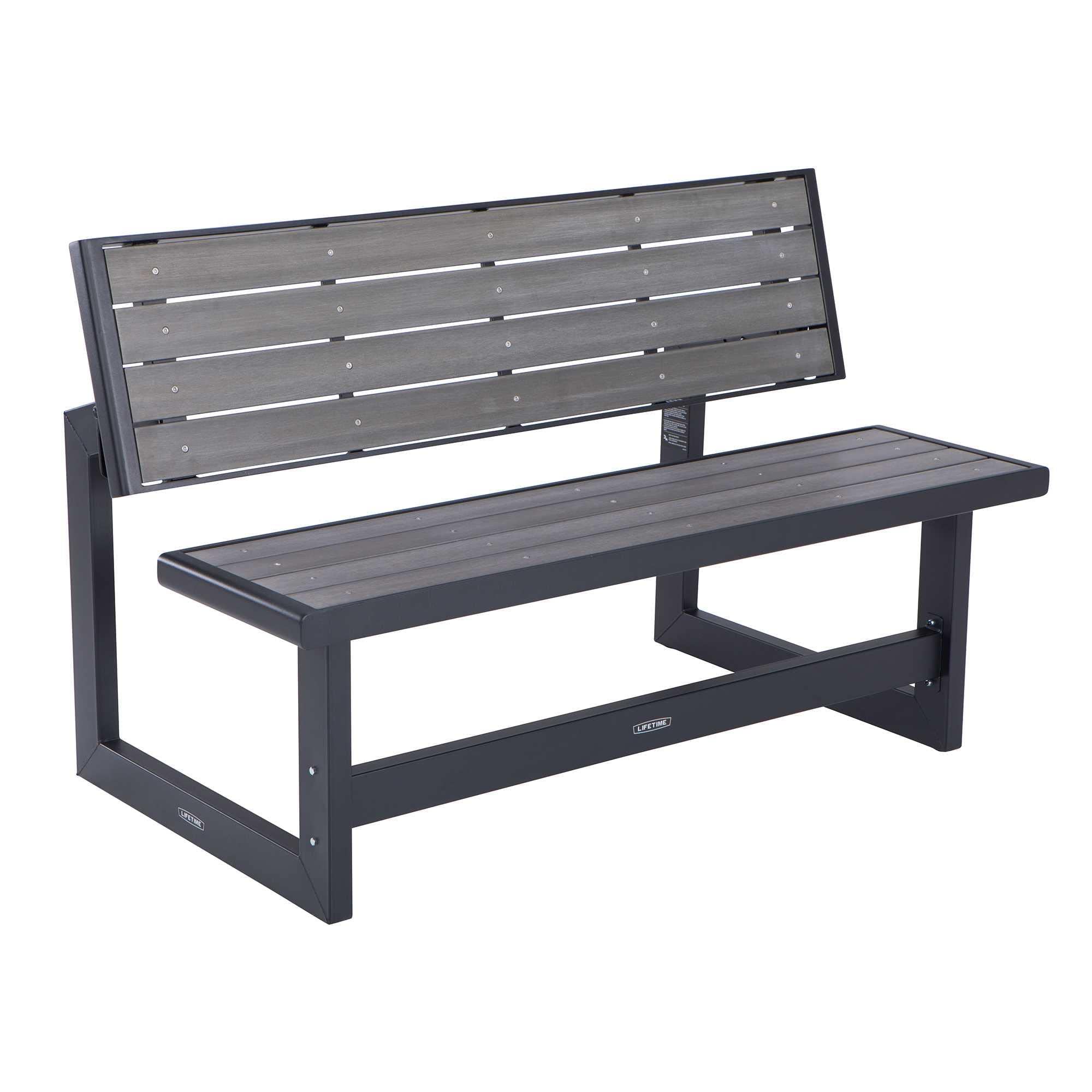 Outdoor Convertible Bench 55 Inch Harbor Gray