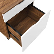 Modway Envision Mid-Century Modern, File Cabinet, Walnut White