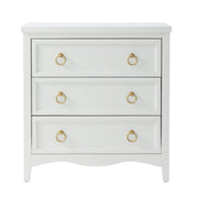 3-Drawer Dresser Chest with Bronze Ring Handles
