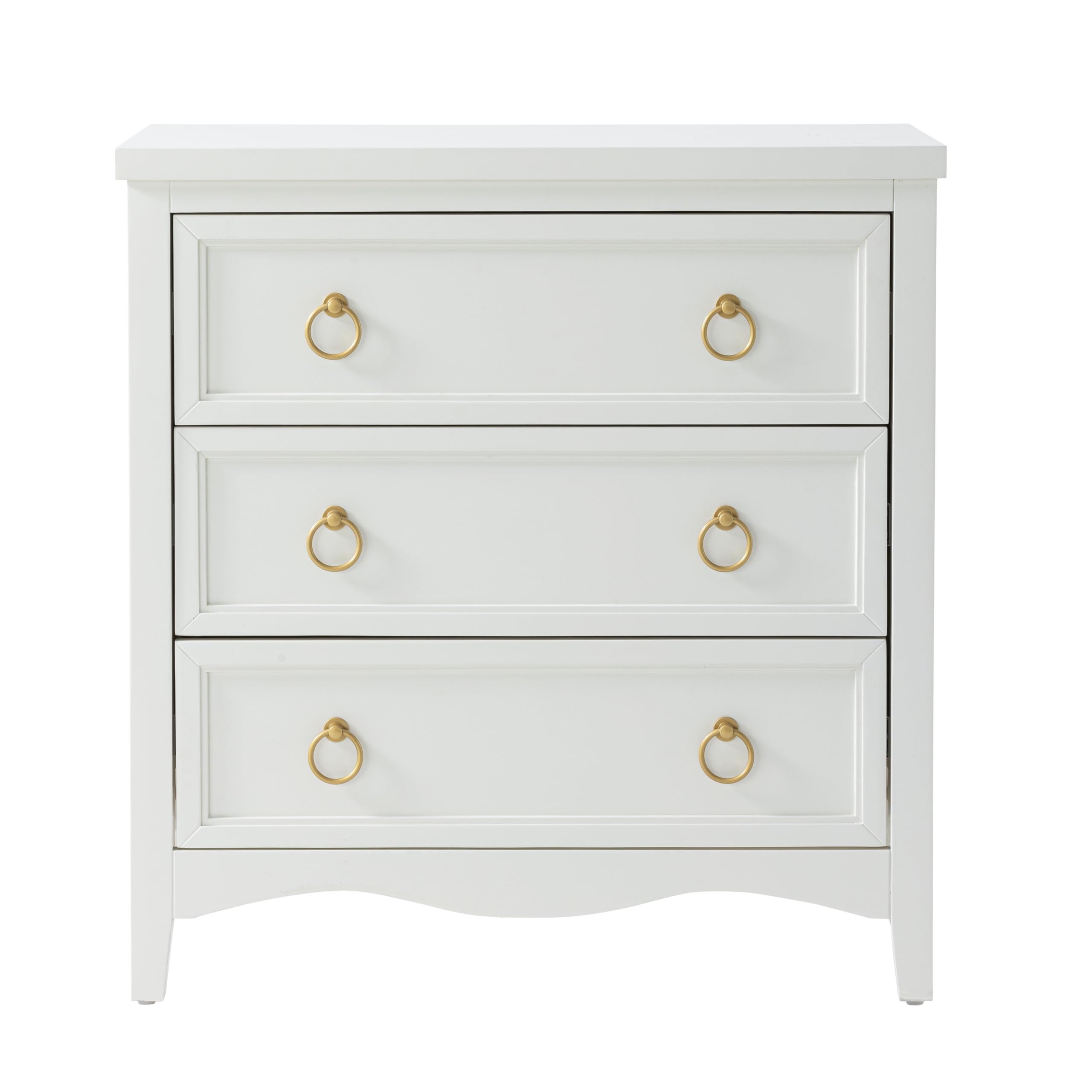 3-Drawer Dresser Chest with Bronze Ring Handles