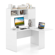 L-Shaped Desk with Storage Hutch and Cabinet