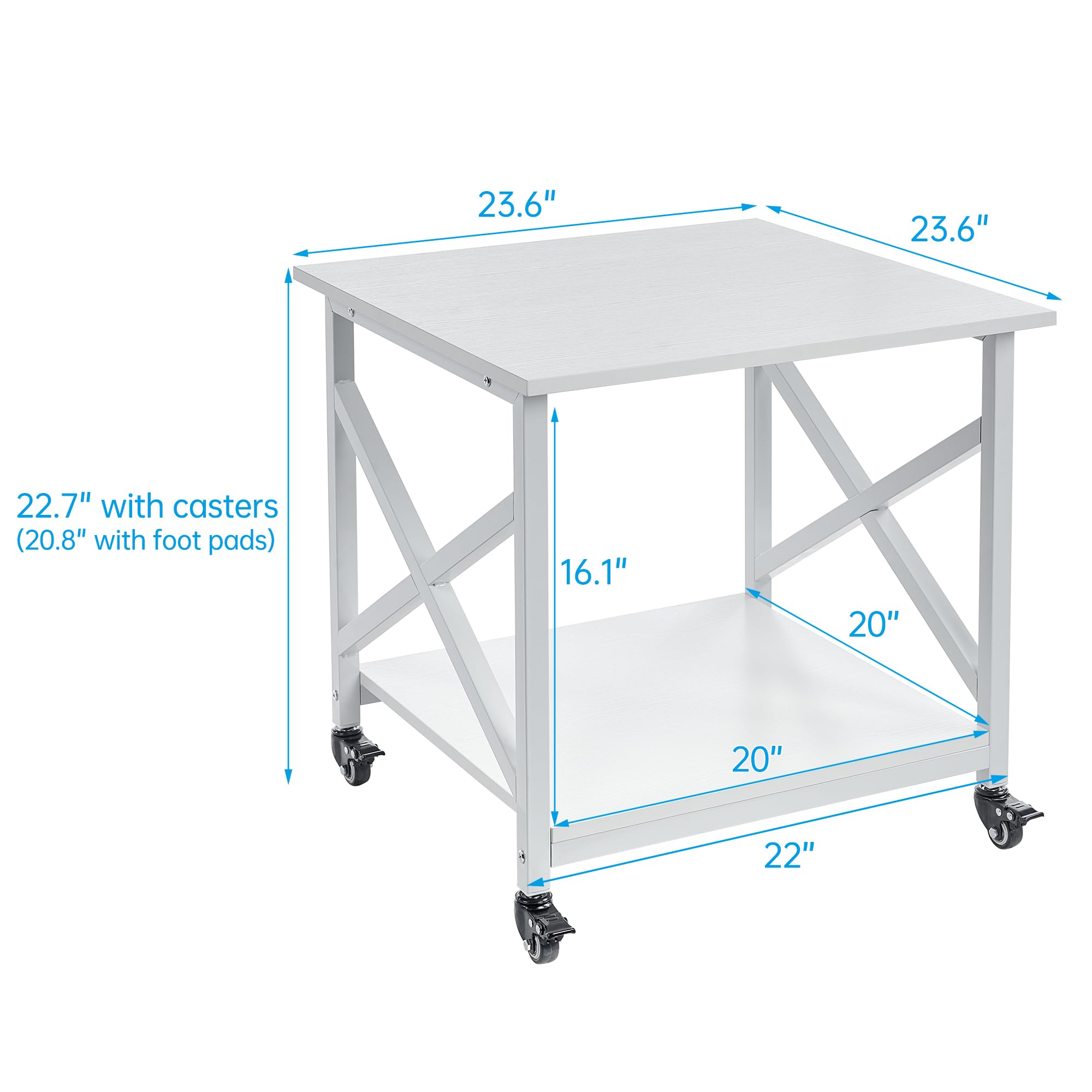 2-Tier Printer Stand with Wheels