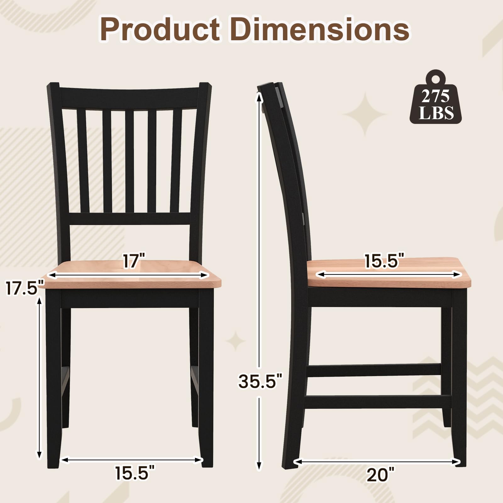Mid-Century Modern Dining Chairs Set of 4