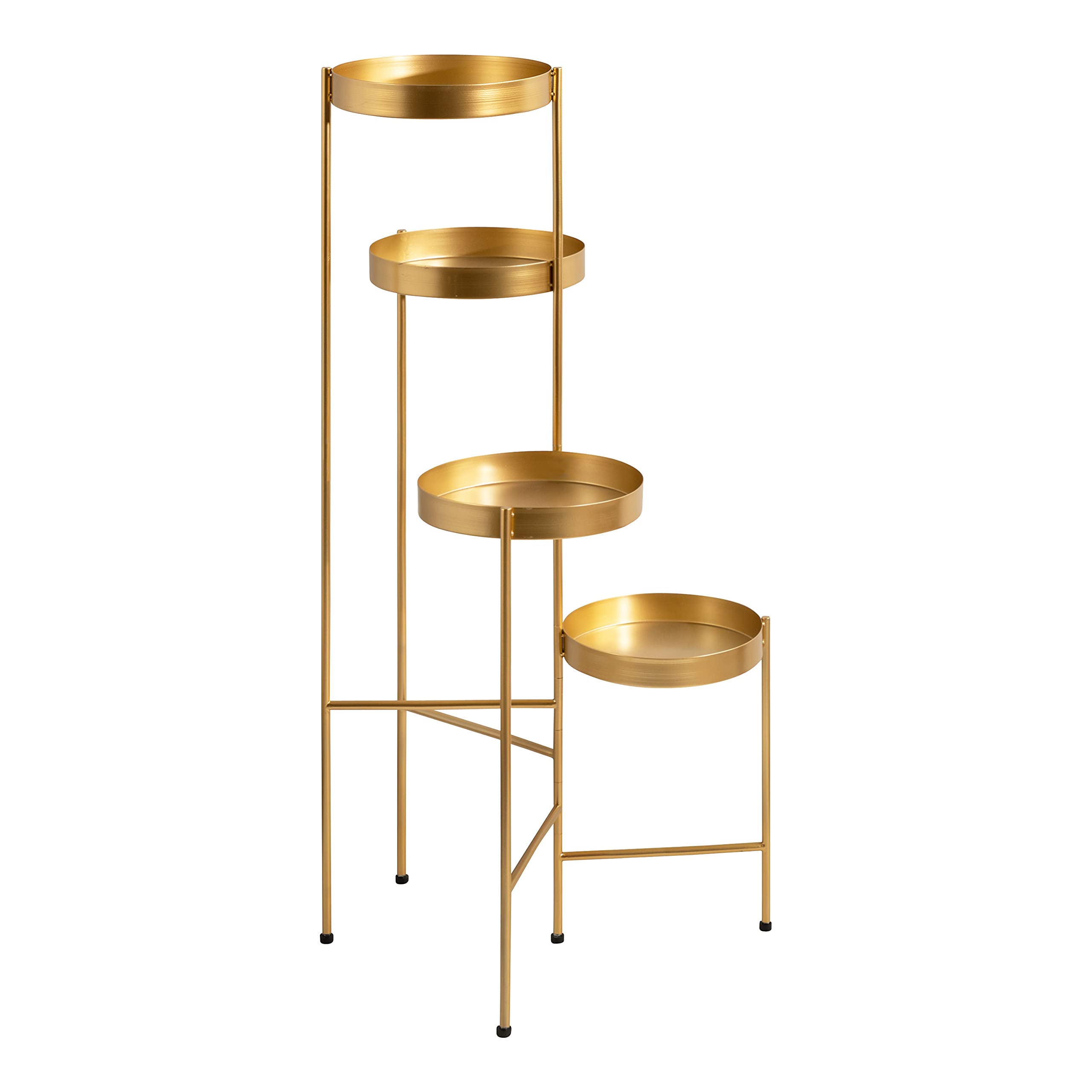 Modern 4-Tier Plant Stand - Gold Folding Display