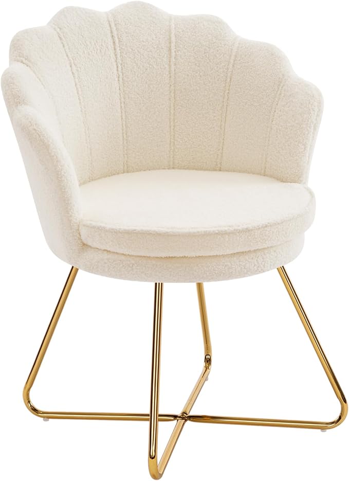 Shell Accent Chair with Gold Legs