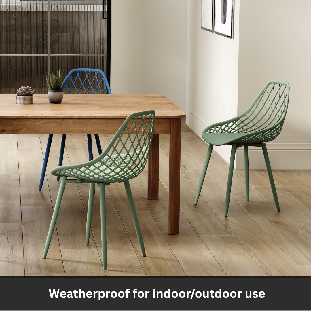 Kurv Dining Chair Set of 2 - Indoor/Outdoor Aloe Green