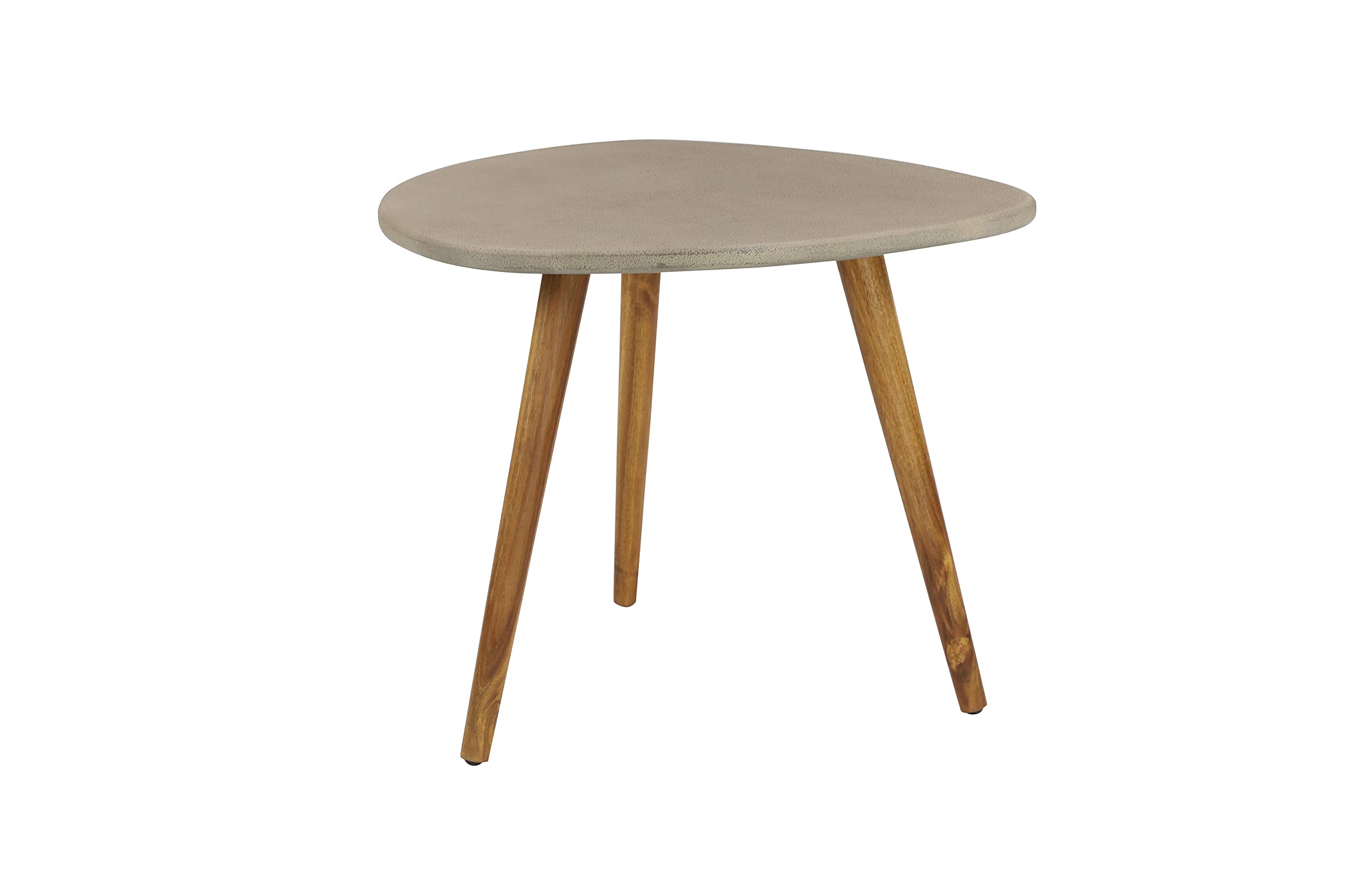 Outdoor Accent Table with Concrete Top and Tripod Legs