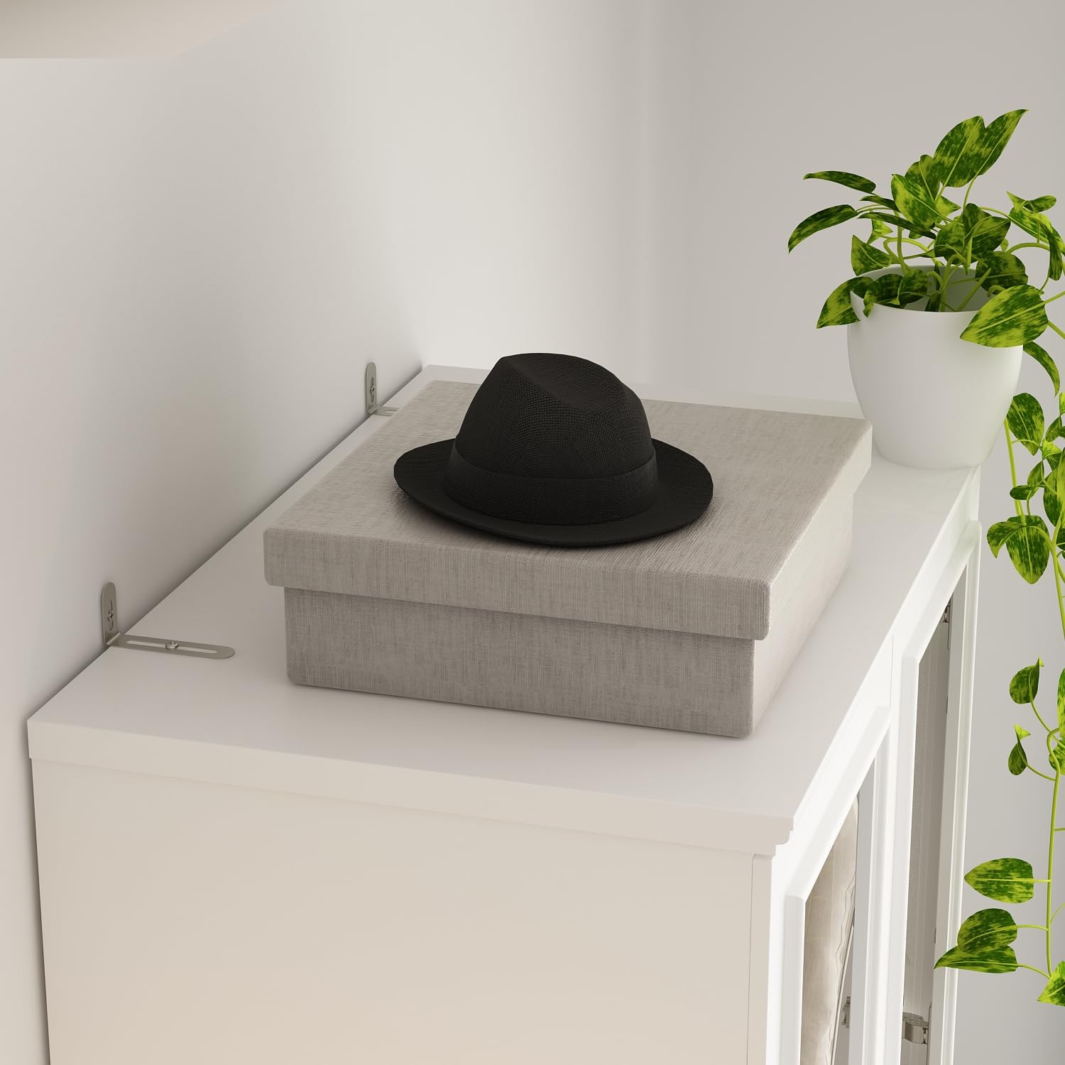 Wardrobe Closet with Hanging Rod 3 Drawers 2 Glass Doors White