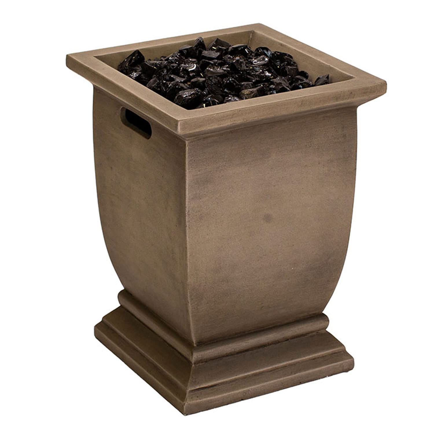 10,000 BTU LP Gas Fire Column Patio Heater with Black Fire Glass