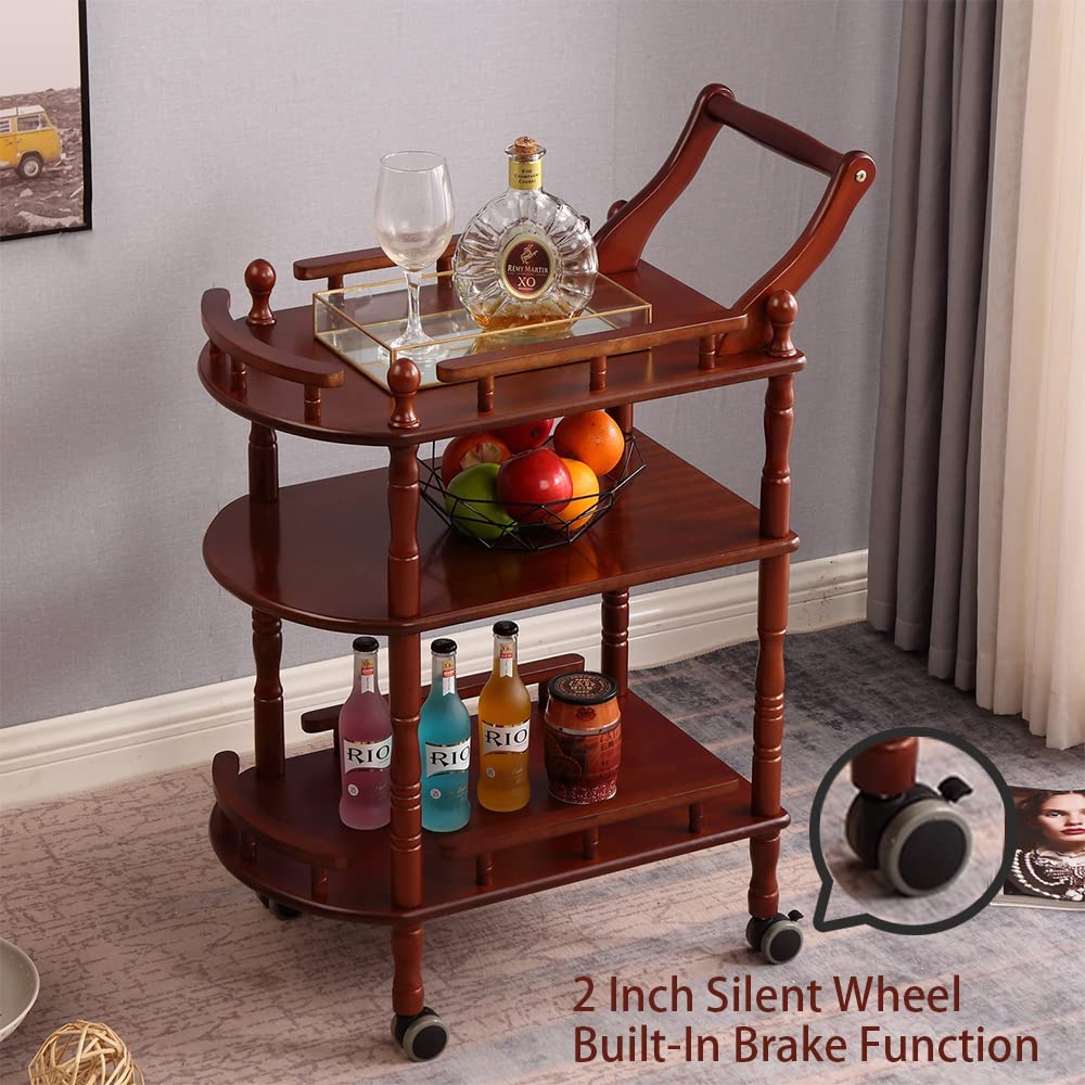 3-Tier Mobile Bar Cart Serving Cart
