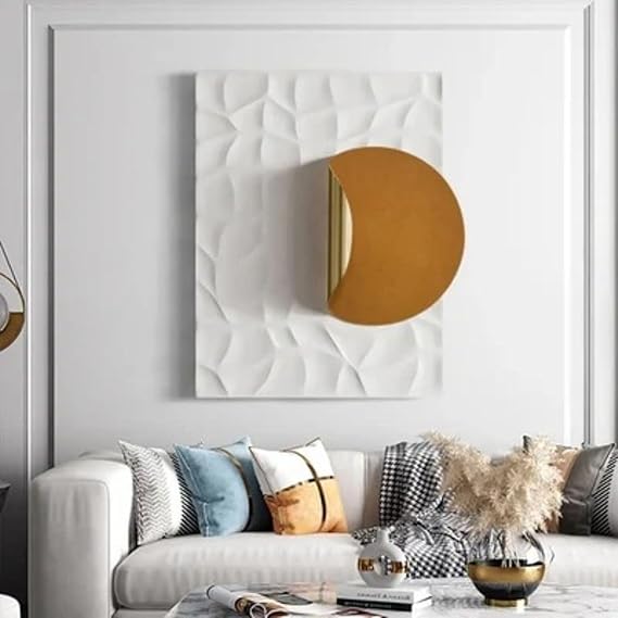 Large Modern Metal Wall Art 3D Geometric Gold Abstract Rectangle Wall Sculpture