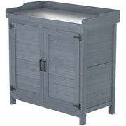 Wooden Outdoor Storage Cabinet with Potting Bench