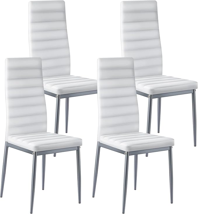 Upholstered Dining Chairs Set of 6 with Metal Legs