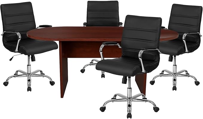Oval Conference Table Set with Executive Chairs