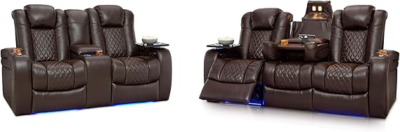 Home Theater Reclining Sofa with Fold-Down Table