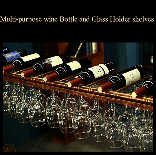 Wall Mounted Wine Rack with Glass Holder