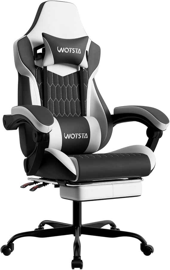 Ergonomic Gaming Chair with Footrest