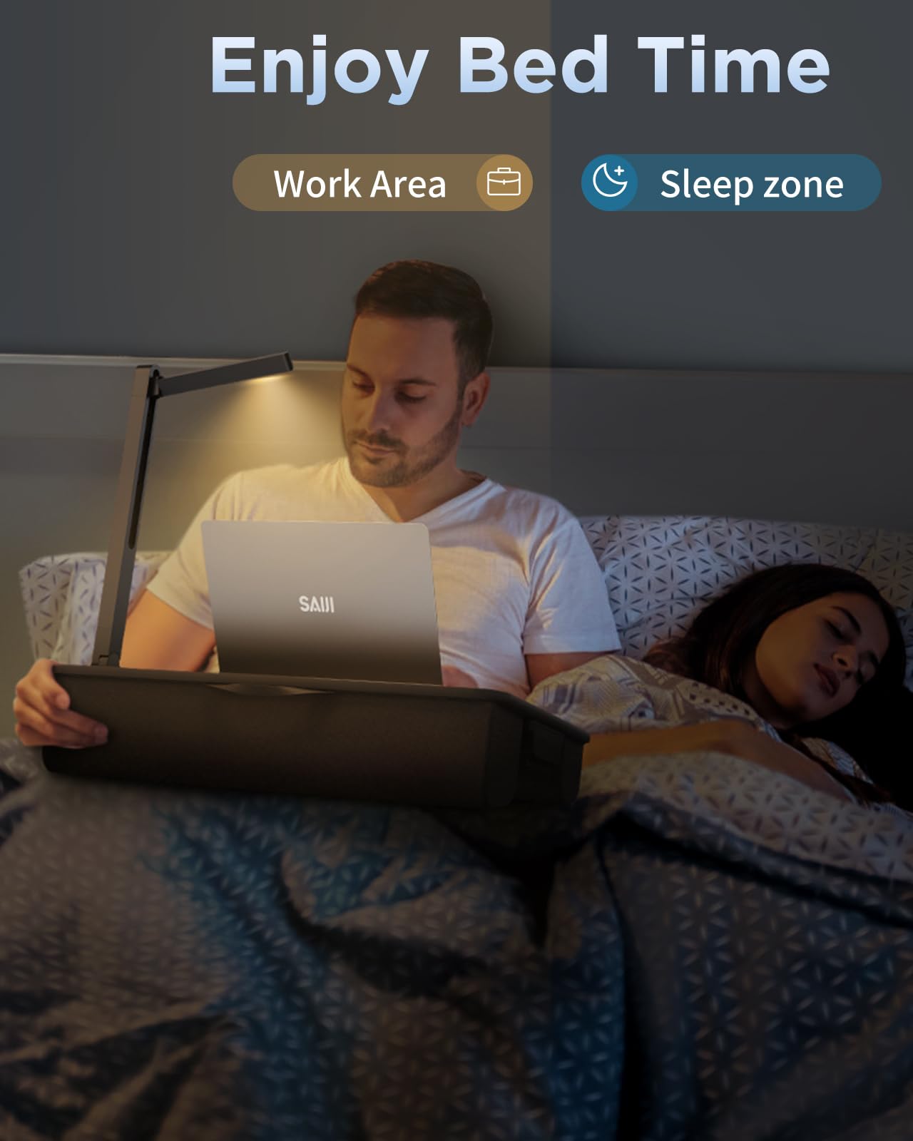 Lap Desk with LED Light and Cushion for 17" Laptops