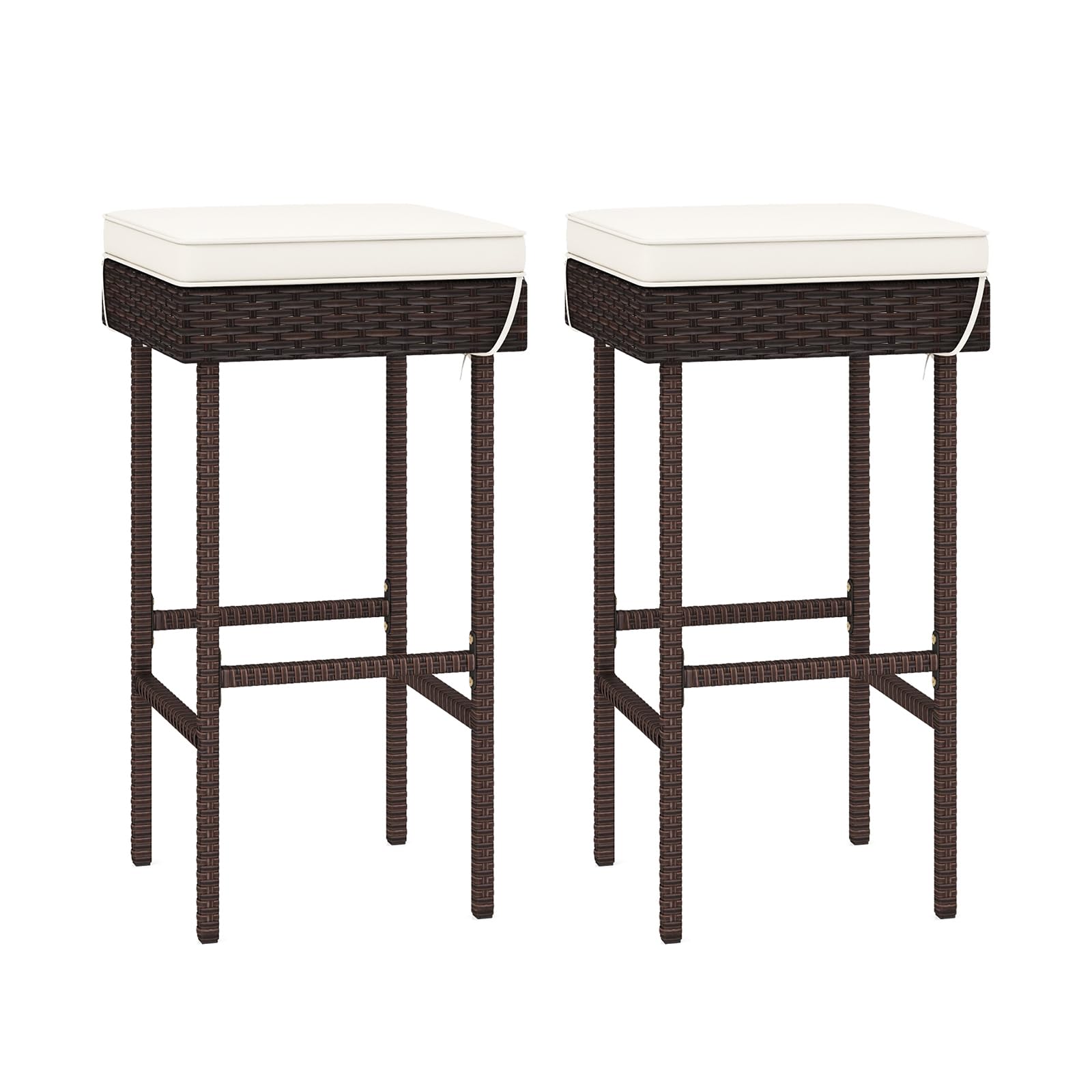 Outdoor Rattan Bar Stools Set of 2