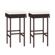 Outdoor Rattan Bar Stools Set of 2