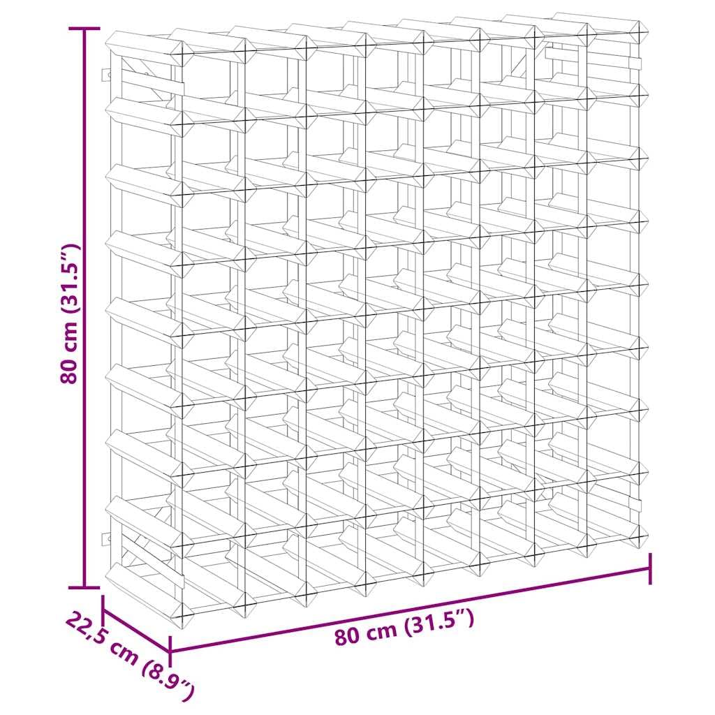 72 Bottle Wine Rack Solid Pinewood Galvanized Steel