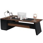 78" L-Shaped Executive Desk with File Cabinet