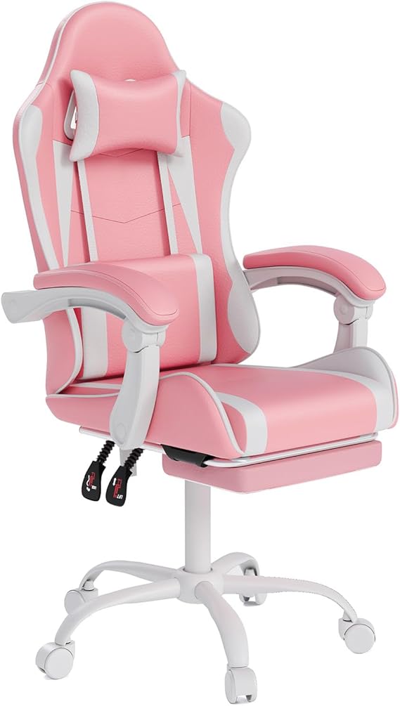 Gaming Chair with Headrest and Lumbar Support