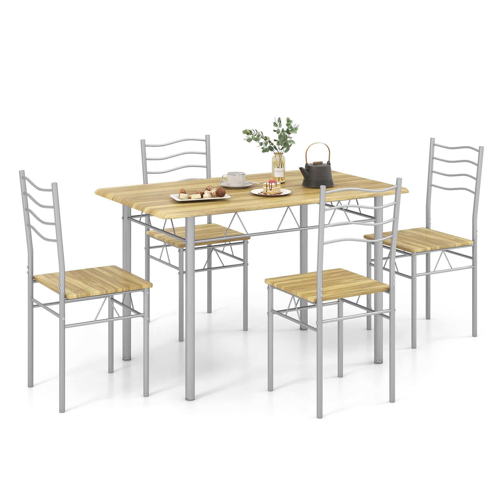 5-Piece Dining Table Set with Stools