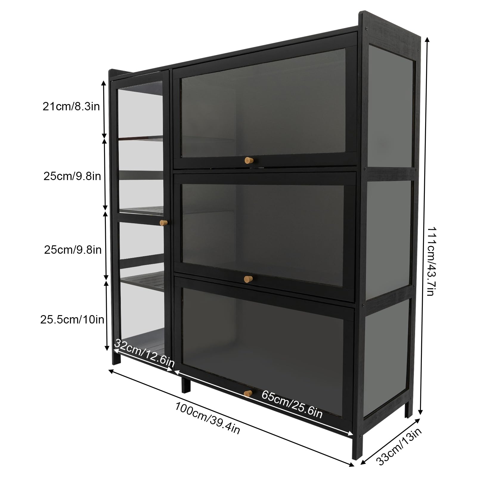 Display Storage Cabinet with Glass Door